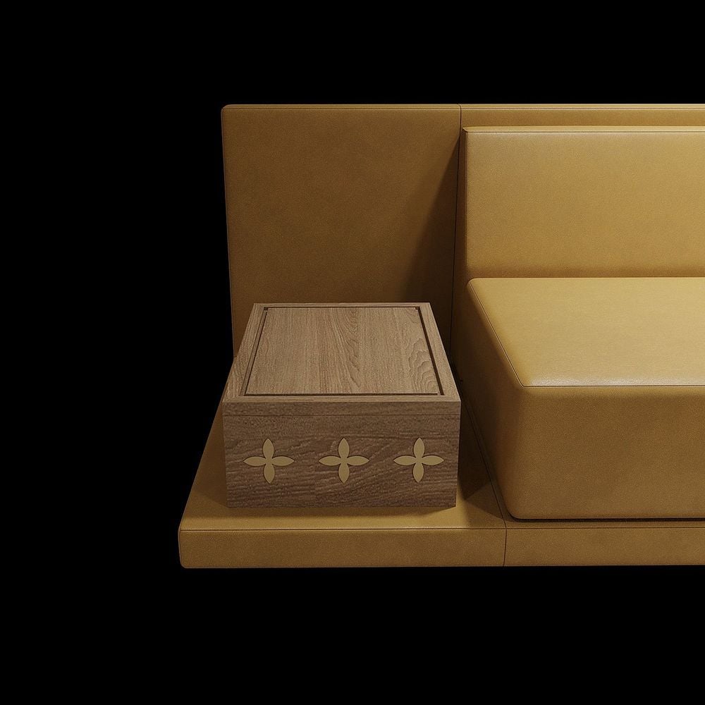 TAIJI Leather Sofa & Wooden Tea Table 太极沙发细节